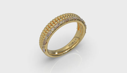 Diamond Baguette Textured Band