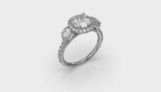 Triple Halo Round Engagement Ring