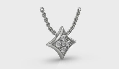 Diamond Cluster Vlora Star Pendant Necklace