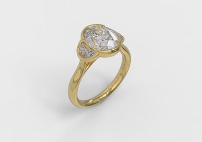 Bezel Three-Stone Engagement Ring