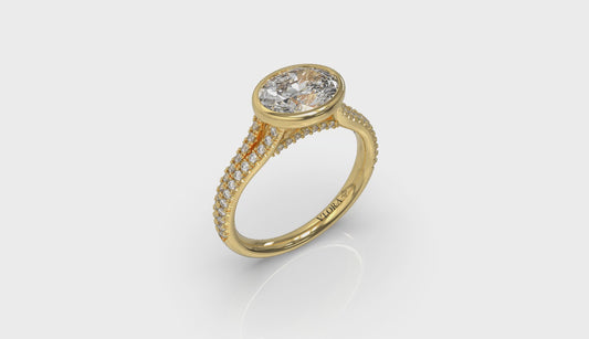 Horizon Oval Bezel Engagement Ring