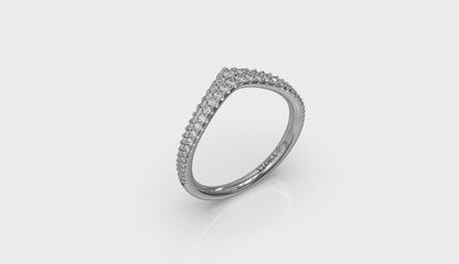 Pave Chevron Contoured Band