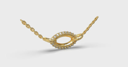 Open Navette Silhouette wtih Diamond Accent Pendant