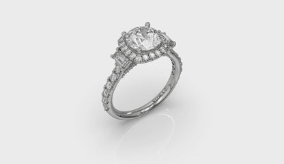Harmony Trio Halo Engagement Ring