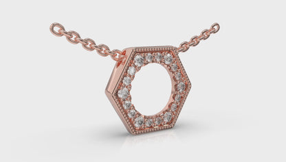 Diamond Open Honeycomb Pendant Necklace