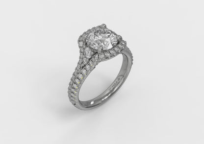 Matching Band for Double Halo Pavé Round Engagement Ring
