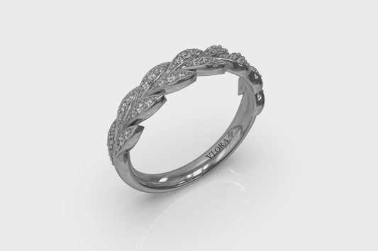 Pave Wheat Stackable Band