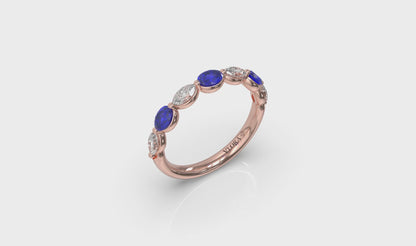 Sapphire and Diamond Stackable Band