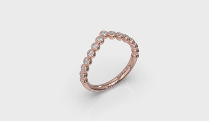 Bezel-Set Chevron Contoured Band