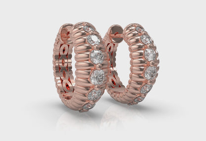 Ribbed Huggie Earrings