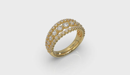 Diamond Three Row Ring
