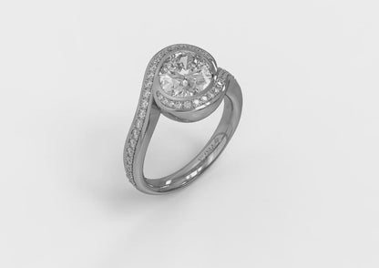 Matching Band for Modern Swirl Pavé Halo Engagement Ring