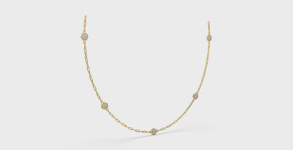 Multi Diamond Honeycomb Link Necklace