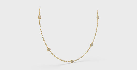 Multi Diamond Honeycomb Link Necklace