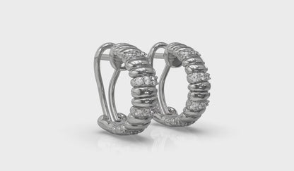 Textured Leverback Hoop Earrings