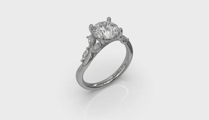 Flora Hidden Halo Engagement Ring