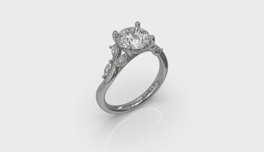 Flora Hidden Halo Engagement Ring