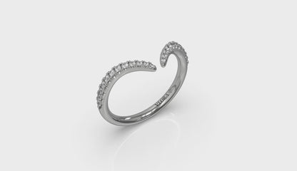 Diamond Open Chevron Ring