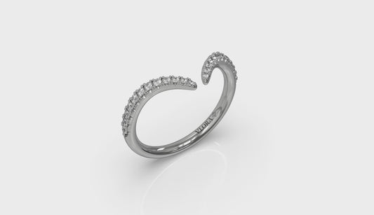 Diamond Open Chevron Ring
