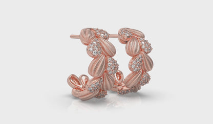 Scalloped Hoop Earrings with Satin Finish