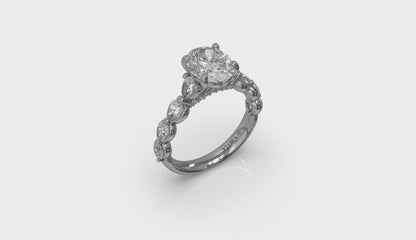 Cascade Oval Engagement Ring