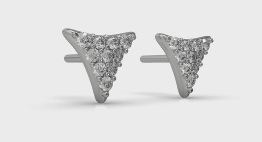Diamond Trinity Stud Earrings