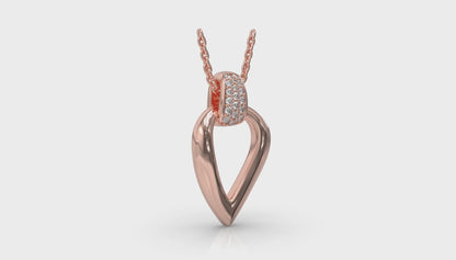 Diamond Accent Open Tear Drop Link Pendant