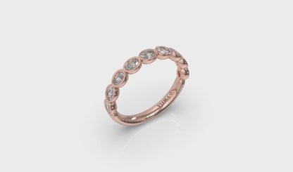 Bezel-Set Oval Stackable Band
