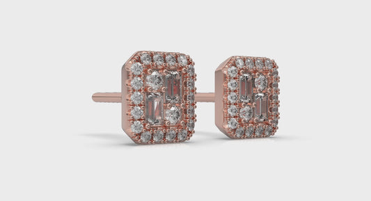 Diamond Baguette Stud Earrings
