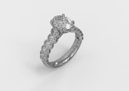 Oval Accent Oval Diamond Engagement Ring