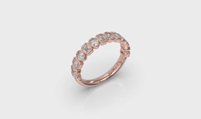 Geometric Bezel-Set Stackable Band