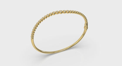 Graduated Bezel Set Diamond Bangle