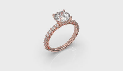 Woven Elegance Hidden Halo Round Engagement Ring