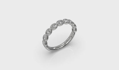 Bezel-Set Oval Stackable Band
