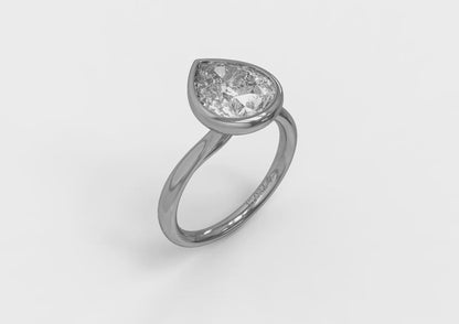 Matching Band for Teardrop Bezel Engagement Ring