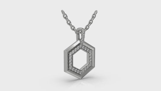 Diamond Open Honeycomb Pendant Necklace