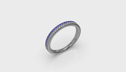 Slim Sapphire and Diamond Band