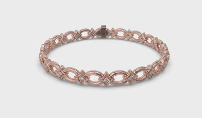 Interlocking Open Circle and Vlora Star Bracelet with Diamonds