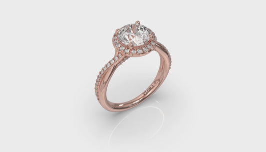 Entwined Halo Round Engagement Ring