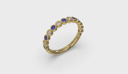 Sapphire Bezel-Set Stackable Band