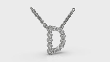 Diamond Alphabet Pendant Necklace, D