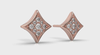 Channel Set Diamond Vlora Star Stud Earrings