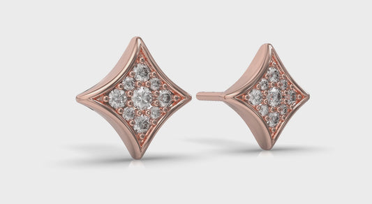 Channel Set Diamond Vlora Star Stud Earrings