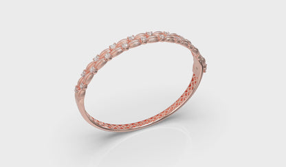 Double Cascade Bangle with Satin Finish