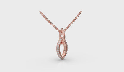 Open Navette Silhouette wtih Diamonds Pendant