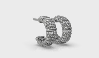Diamond Rope Hoop Earrings