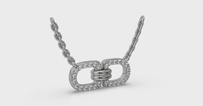 Linked Curves with Diamond Accent Pendant