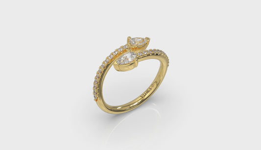 Pear Diamond Wrap Ring
