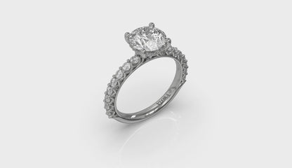 Woven Elegance Hidden Halo Round Engagement Ring