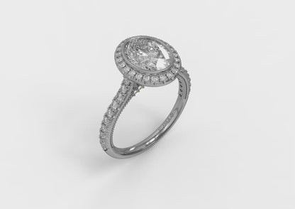 Regal Halo Oval Engagement Ring